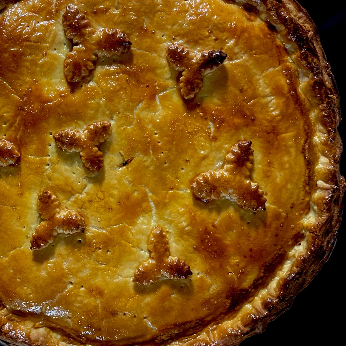 Lou's Winter Pie with Chicken, Leeks, Mushrooms & Chestnuts