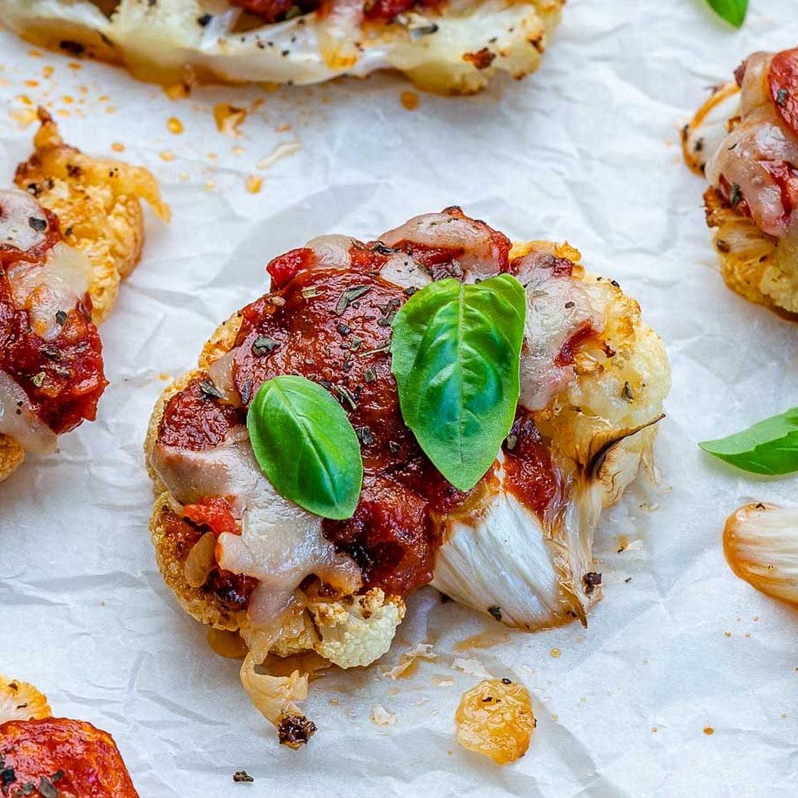 Roasted Cauliflower Pizza Bites