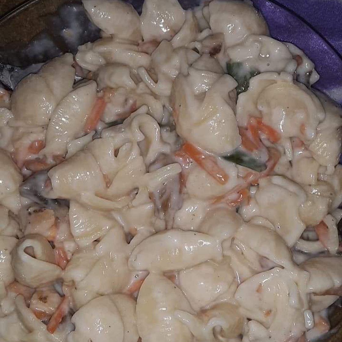 Chicken Alfredo shell stirfry