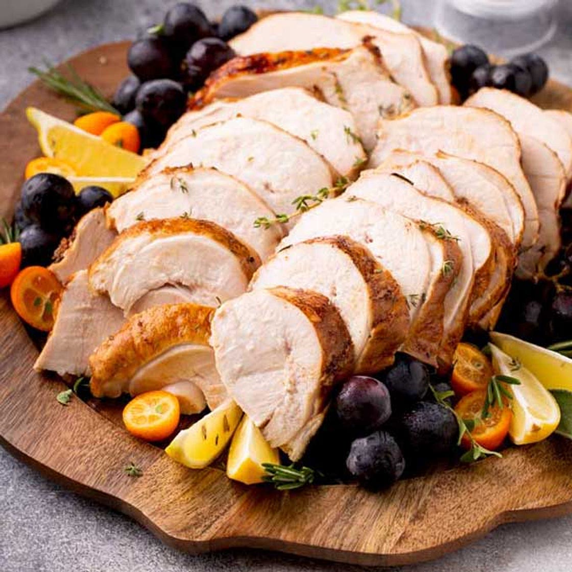 Herb Butter Crockpot Turkey Breast with Gravy