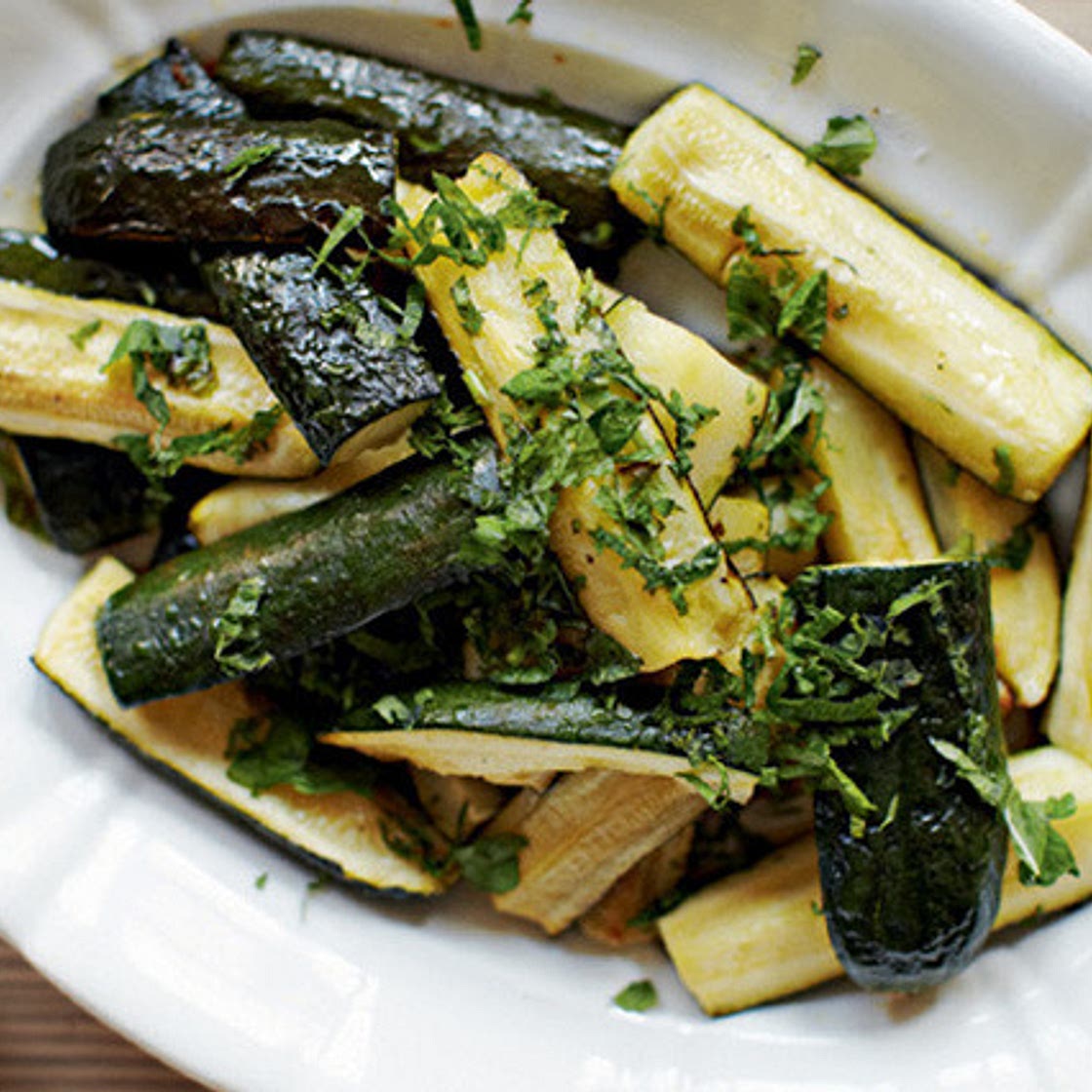 Roast courgettes (zucchini) with lemon