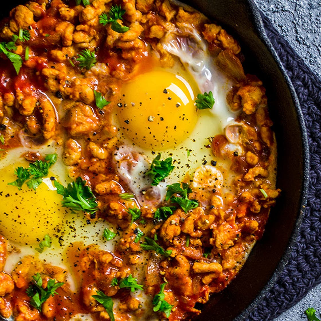 Keto Turkey and Egg Breakfast Skillet