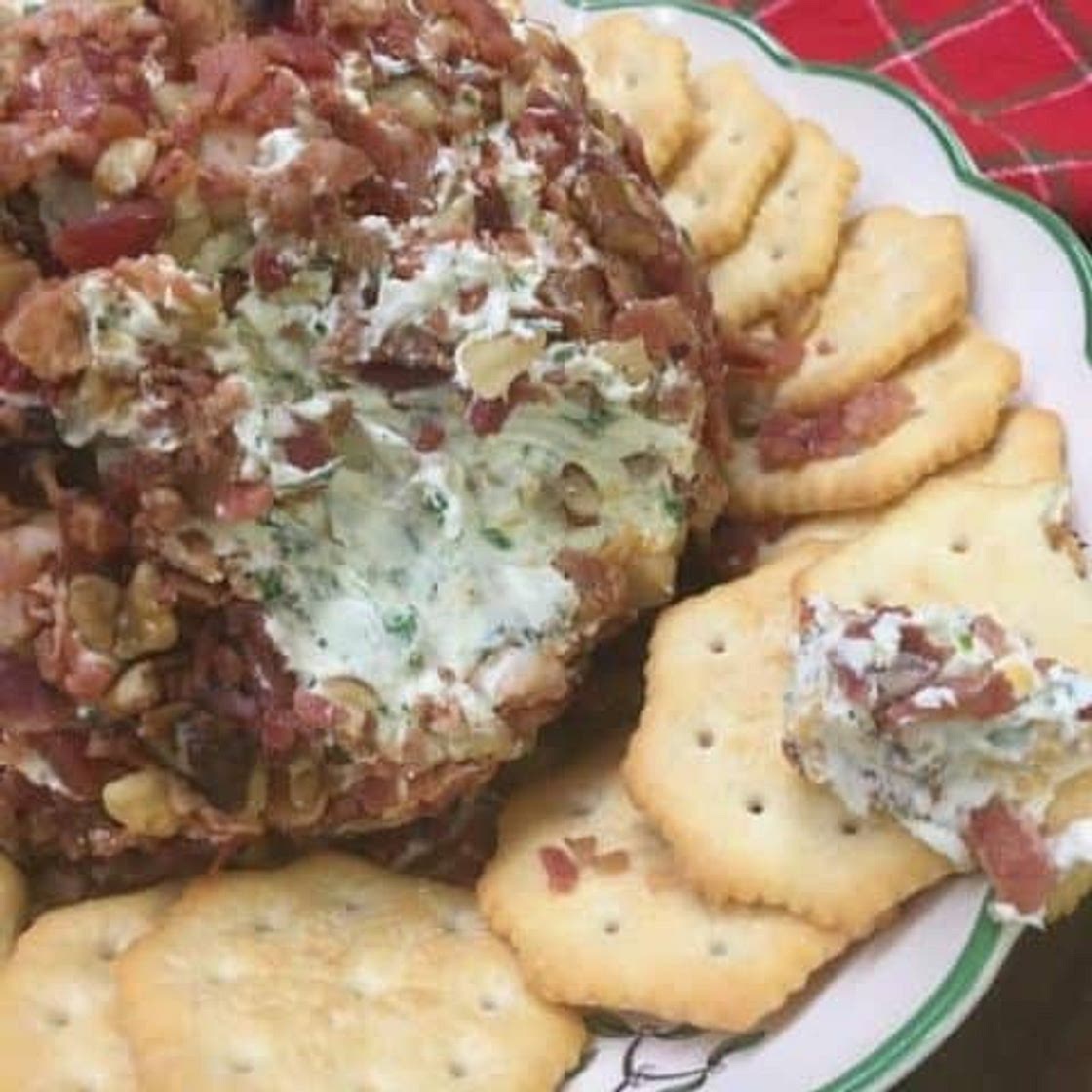 Easy Holiday Bacon Ranch and Walnut Cheese ball