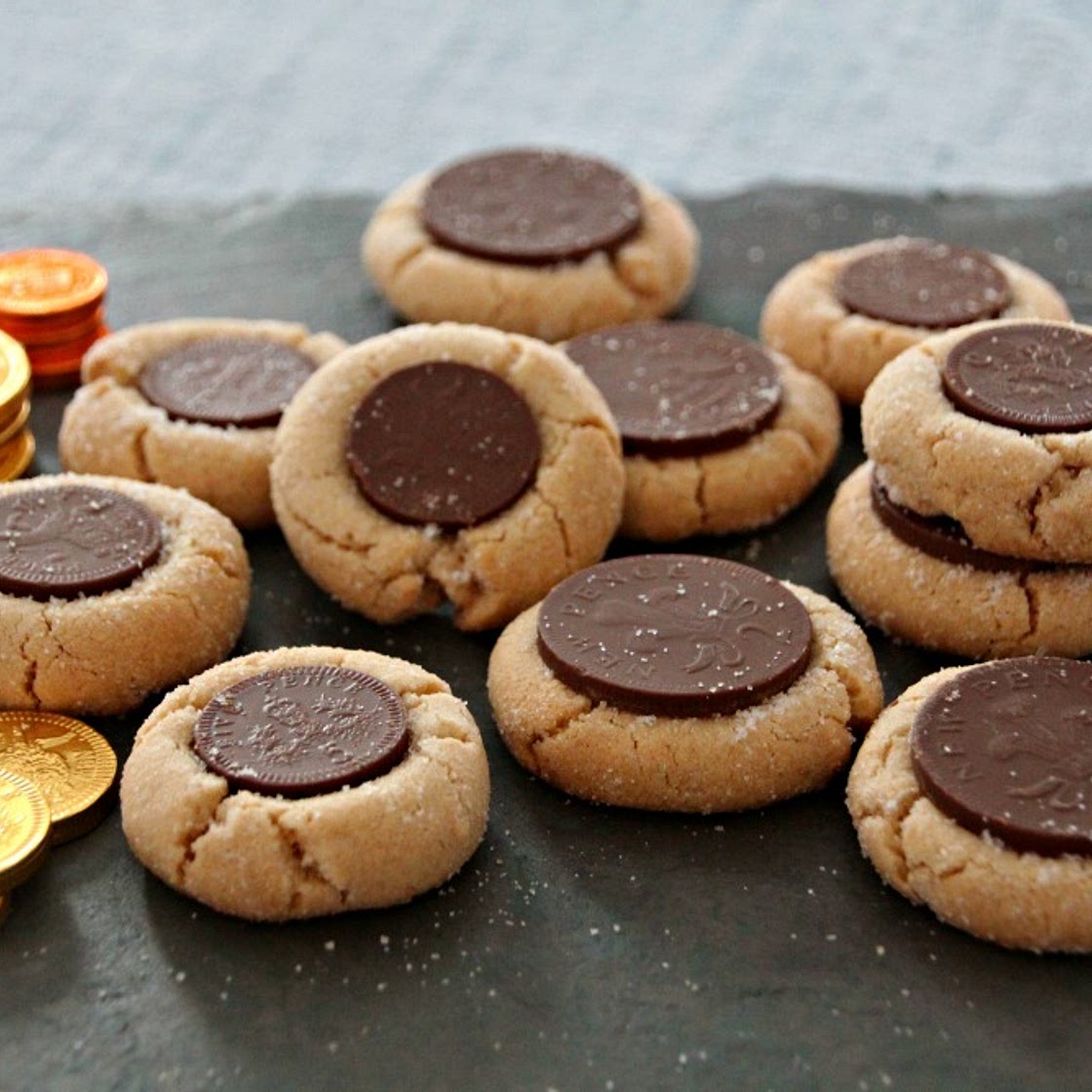 Gelt Blossom Cookies for Hanukkah
