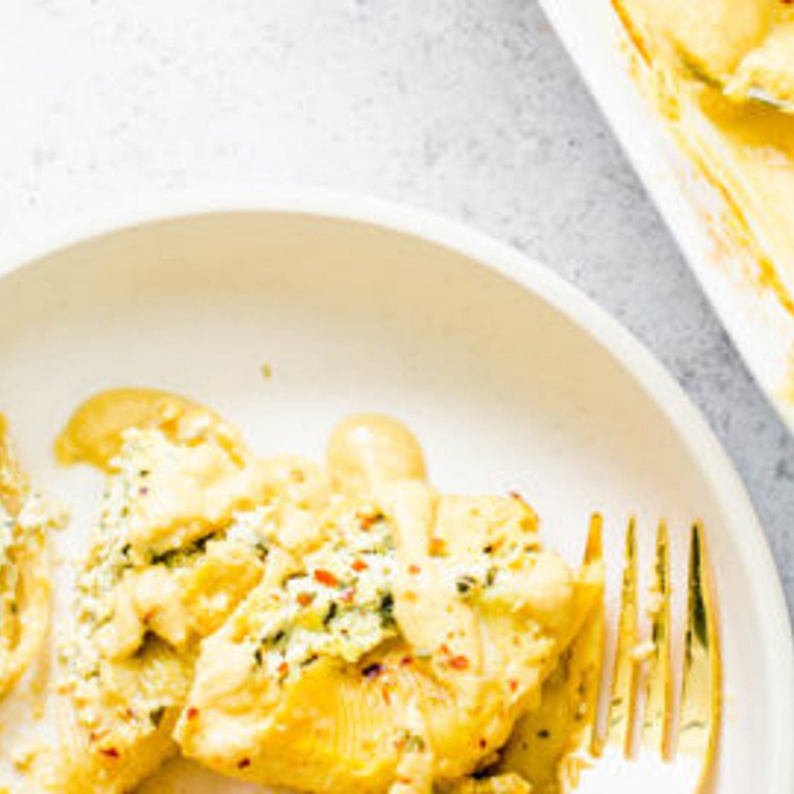Vegan Stuffed Shells with Butternut Alfredo