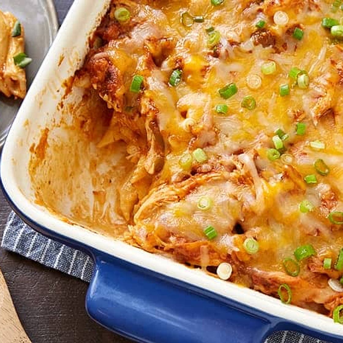 Baked Cheesy Enchilada Chicken Penne