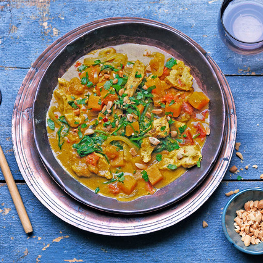 Chicken, butternut squash and peanut curry