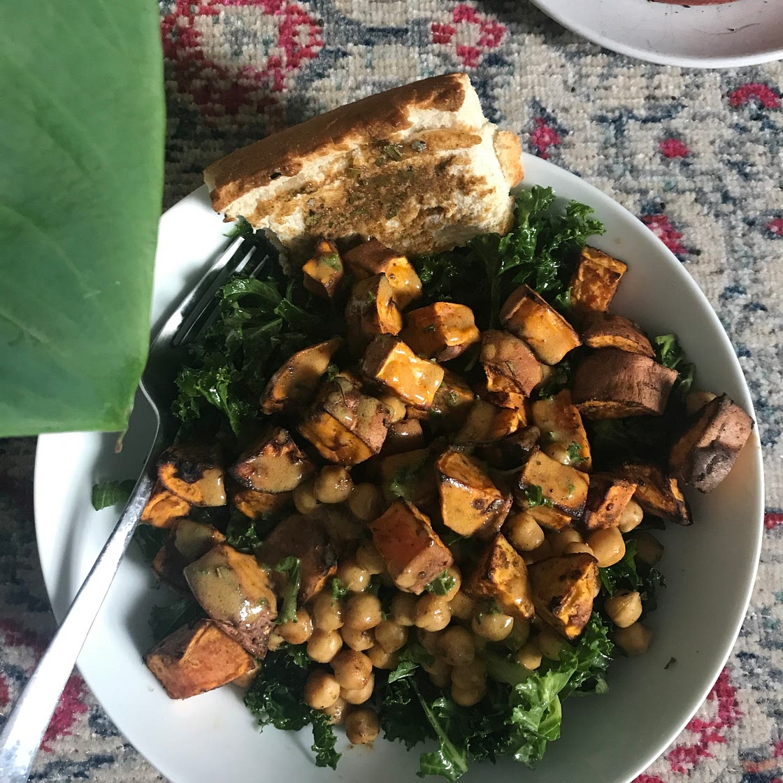 Chickpea, Sweet Potato and Kale Bowl