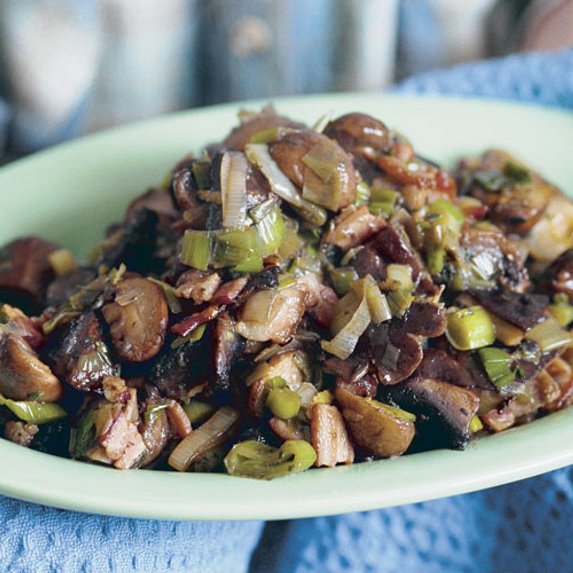 Braised Leeks & Mushrooms with Bacon, Lemon & Thyme