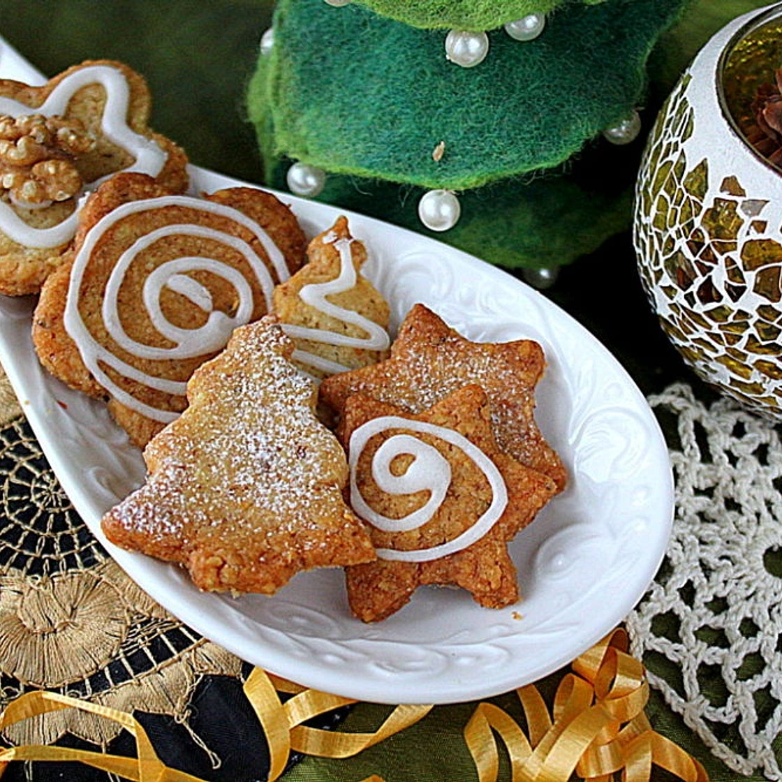 Песочное печенье с грецкими орехами