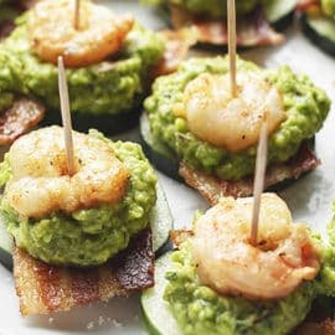 Keto Shrimp Guacamole Bacon Appetizers