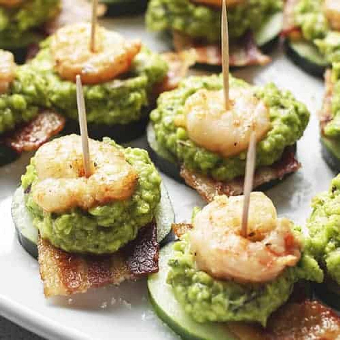 Keto Shrimp Guacamole Bacon Appetizers