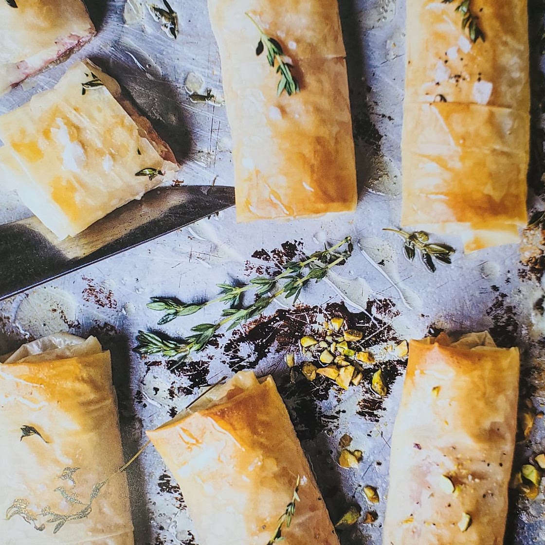 Provolone and Salami Phyllo Rolls
