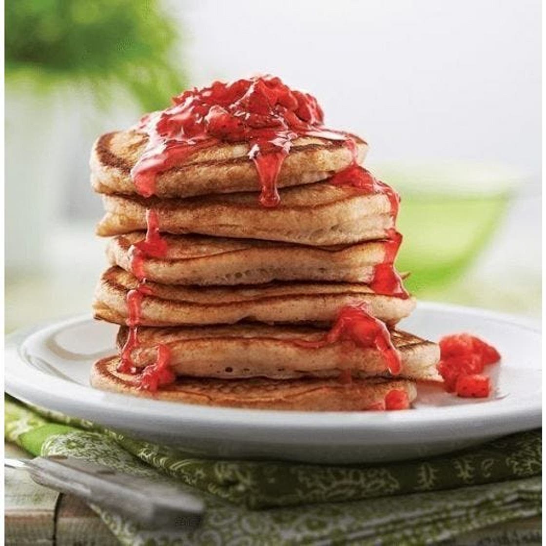 Pancakes With Fresh Strawberry Syrup