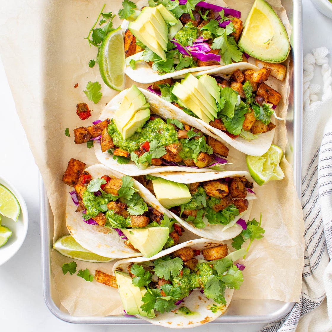 Roasted Potato Tacos with Chimichurri