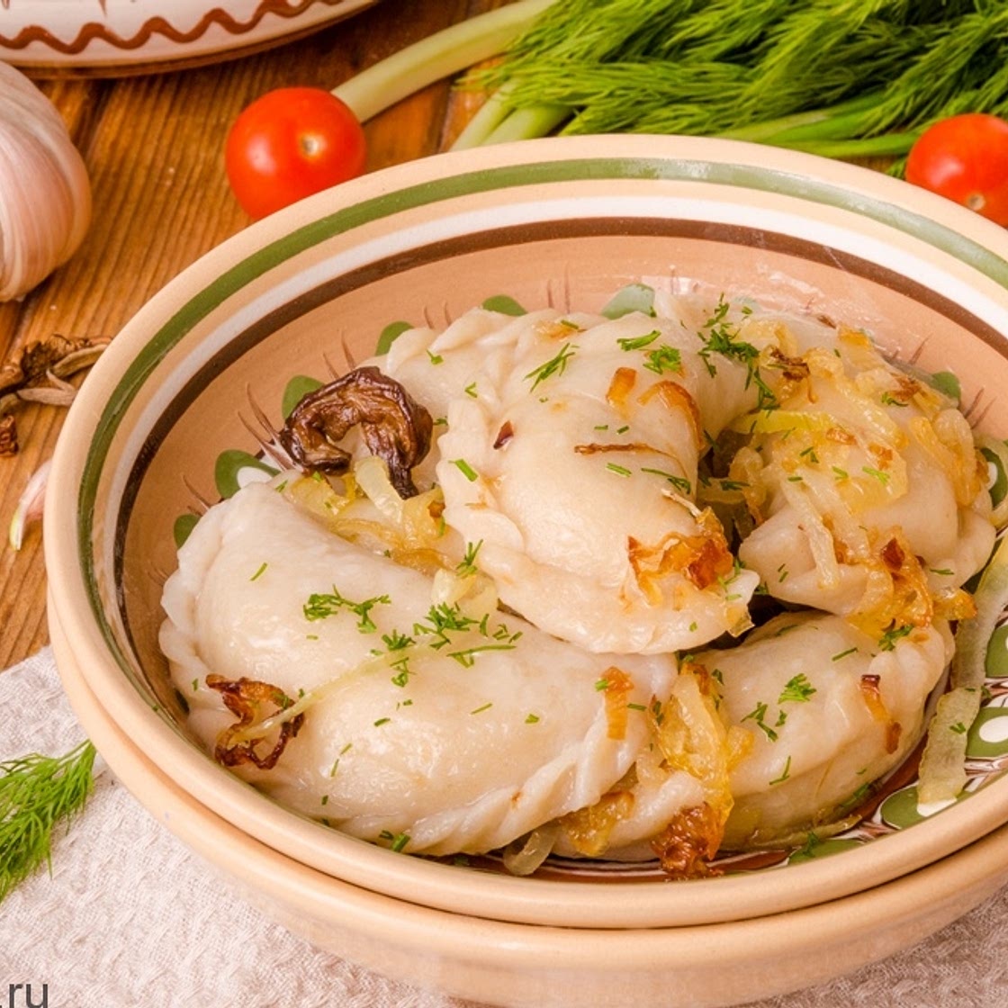Постные вареники с картошкой и грибами