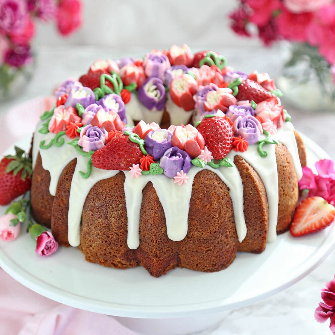 Strawberry Swirl Bundt Cake
