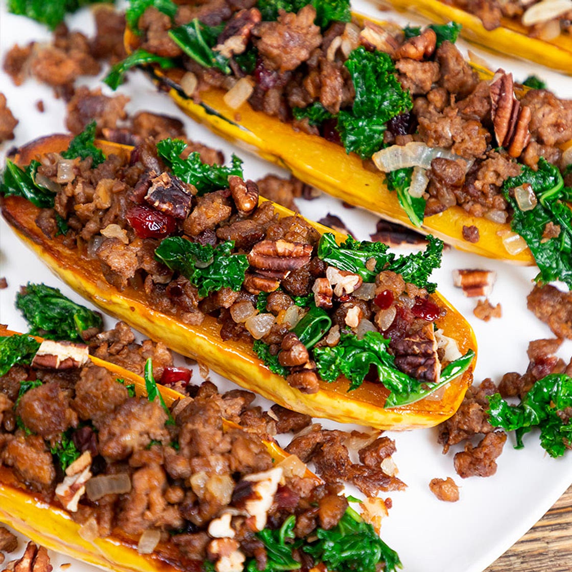 Beyond Beef Stuffed Delicata Squash - Beyond Meat - Go Beyond®