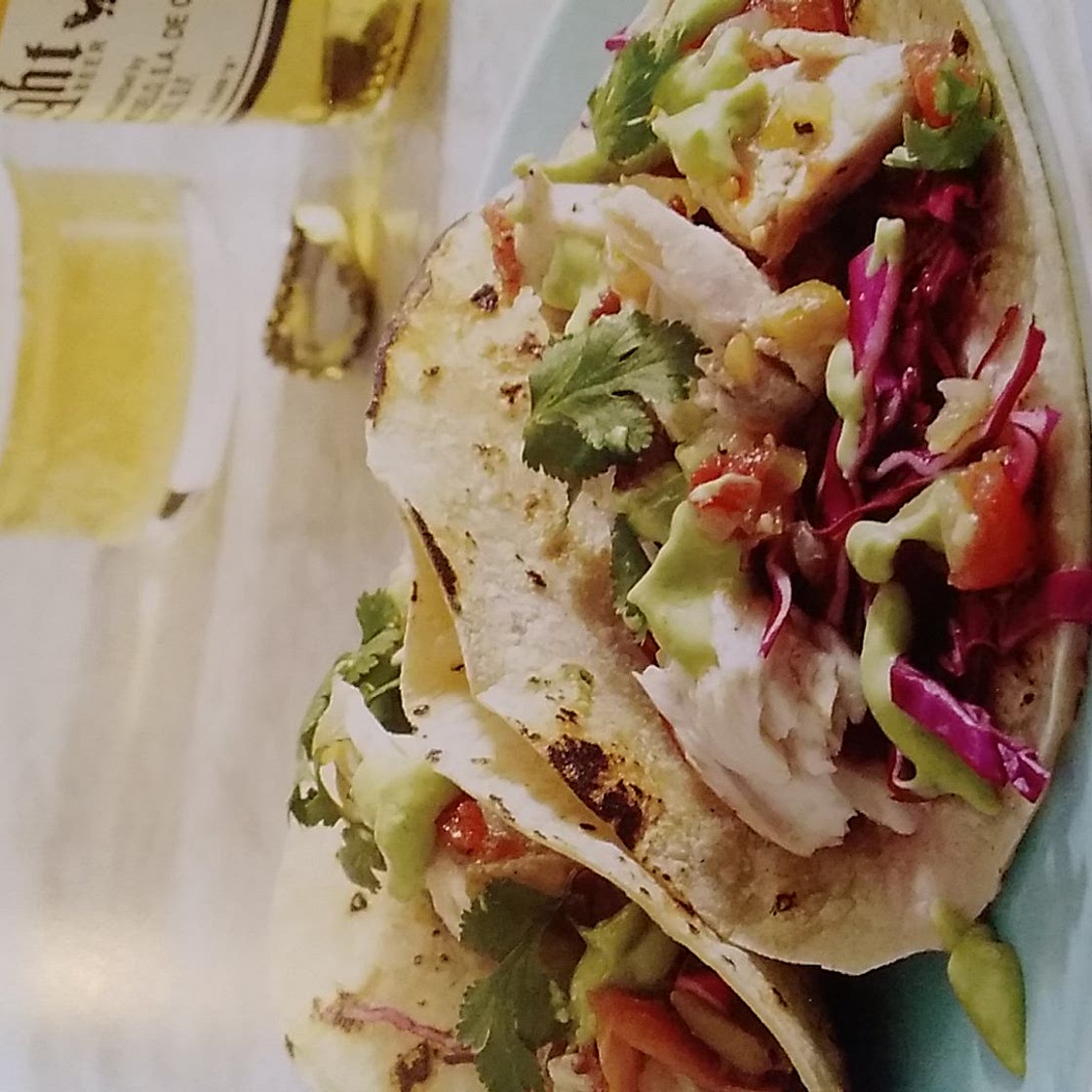 Mahi Mahi Fish Tacos with Spicy Avocado Cream