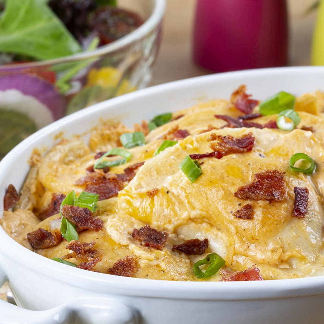 Cheesy Bacon Pierogi Bake