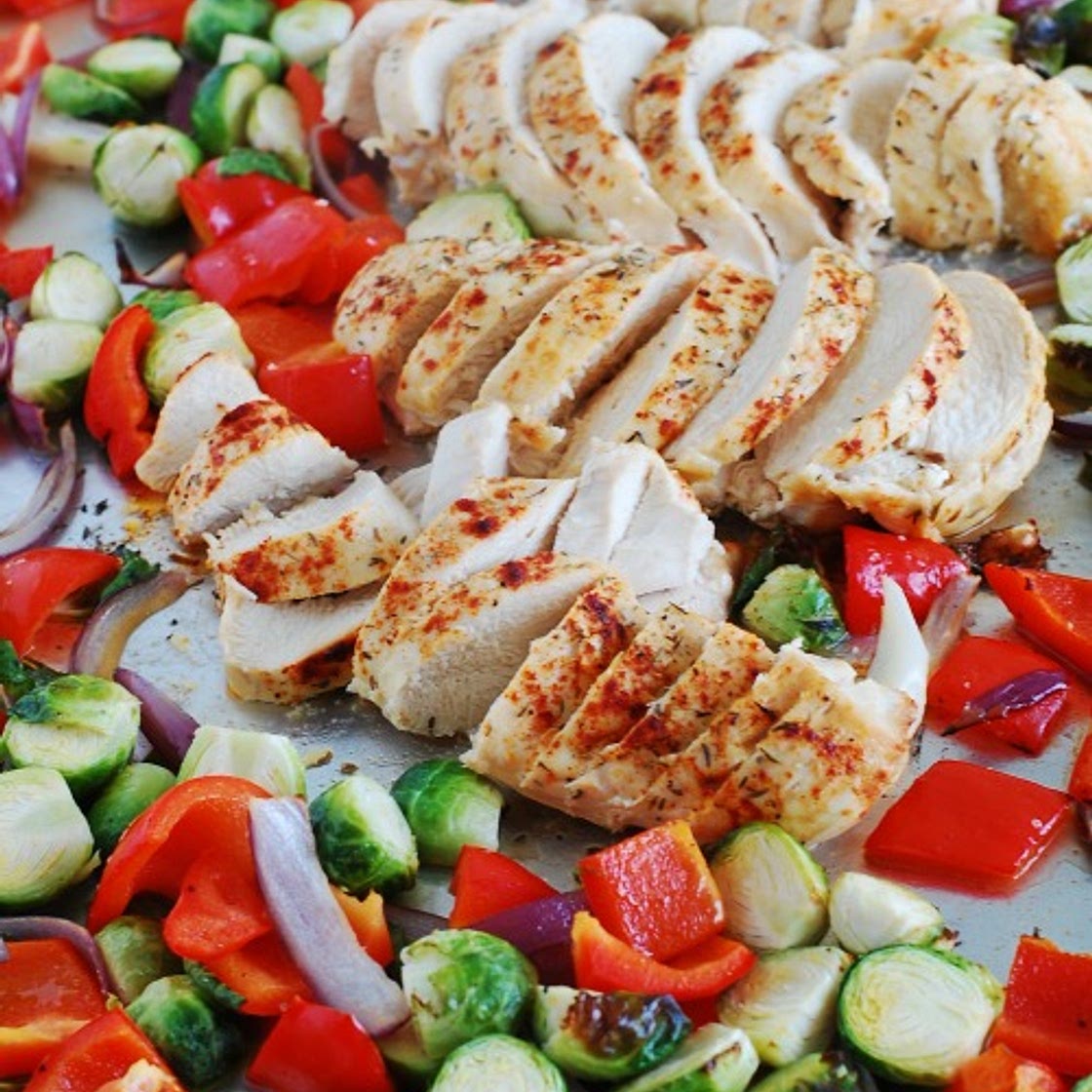 Chicken sausage and vegetable sheet pan