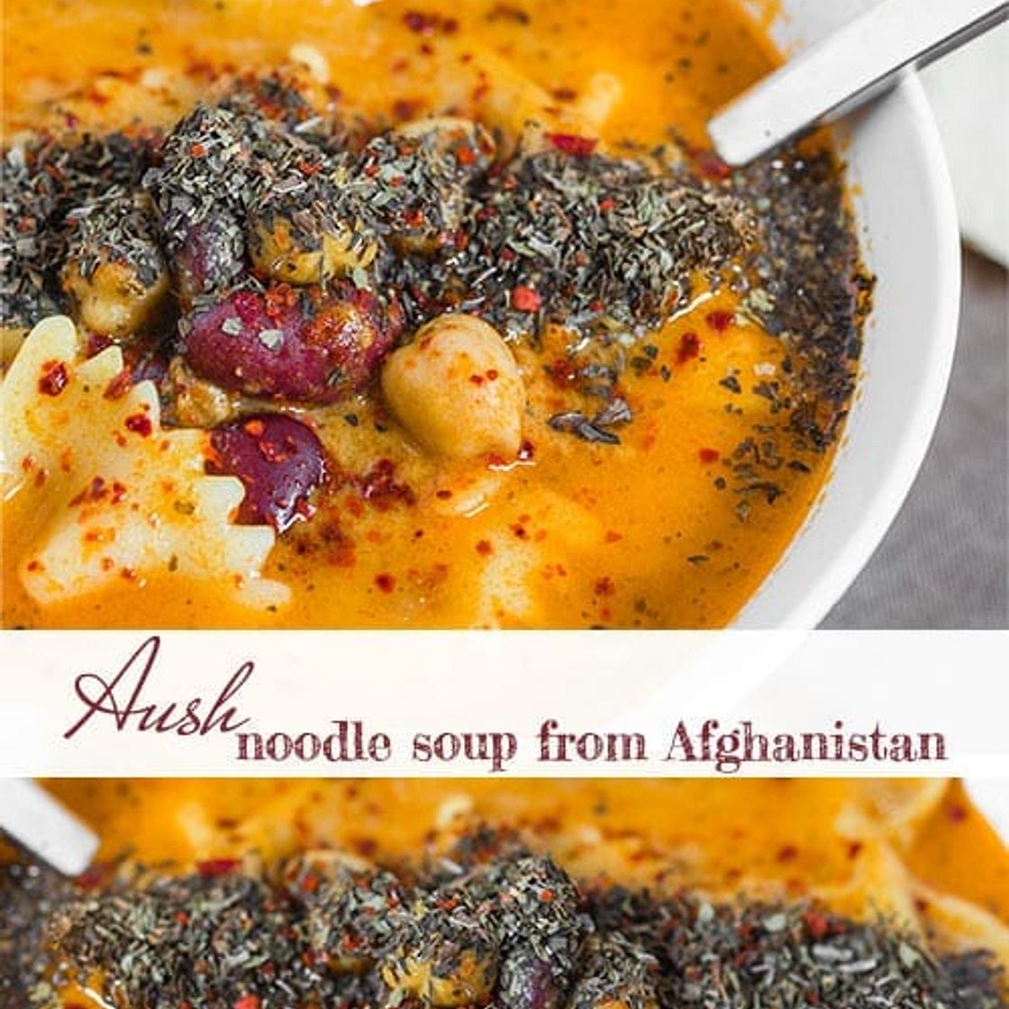 Afghan Noodle Soup, also known as Aush