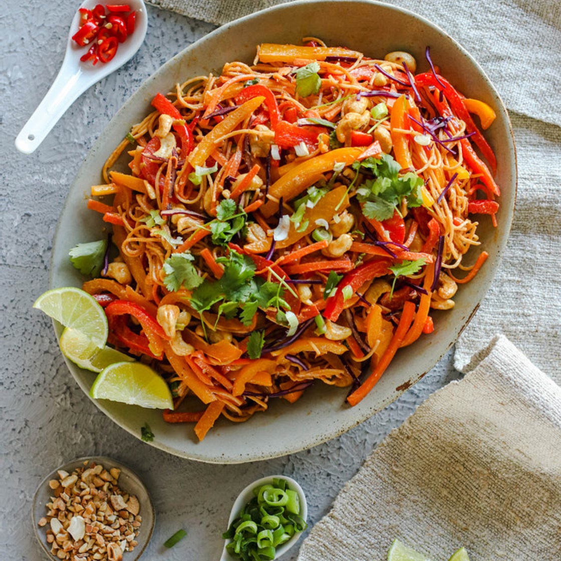 Vegetable Noodle Stir-fry with Peanut Lime Sauce