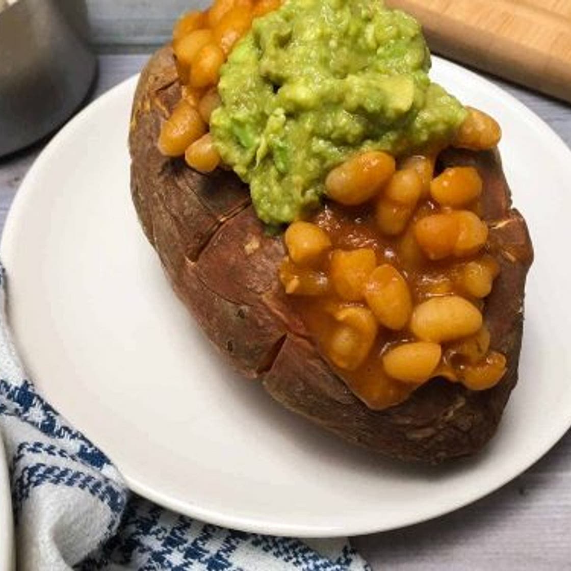Loaded Sweet Potatoes with Baked Beans