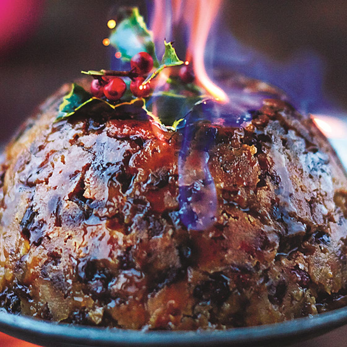 Christmas Pudding Dried Fruit, Pecans, Ginger, Rosemary, Bourbon and Golden Syrup