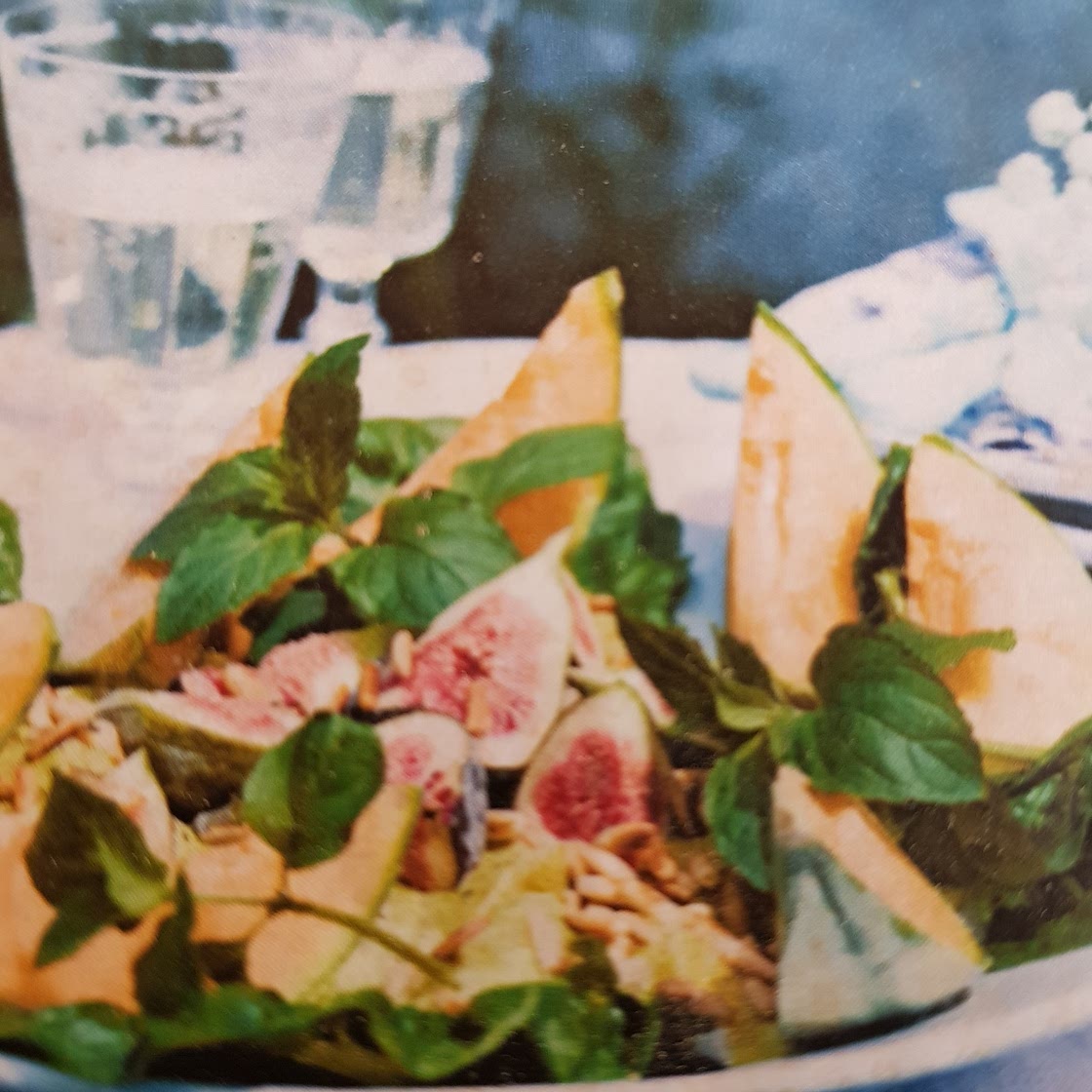 Vijgensalade met kip meloen