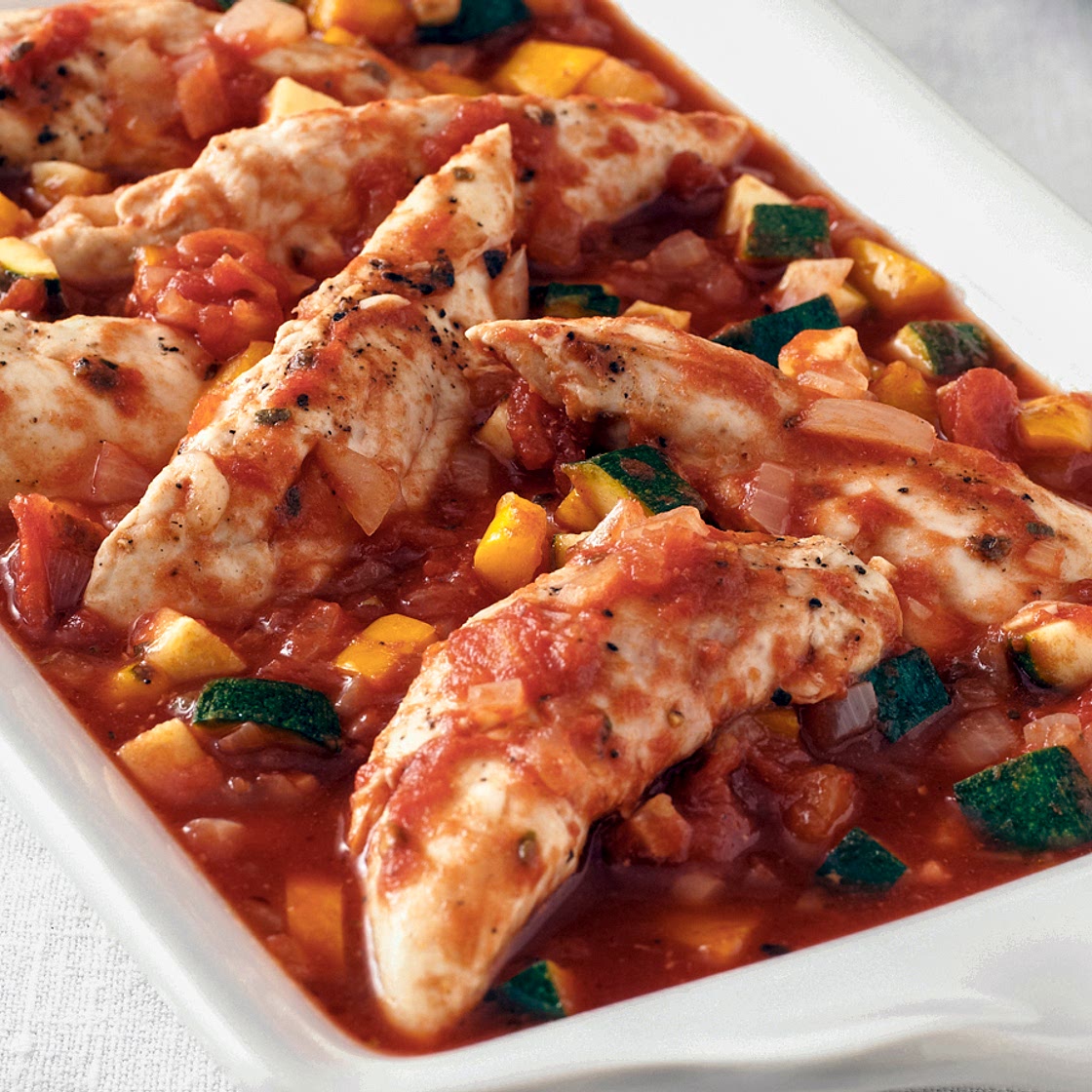 Microwave chicken with tomato sauce