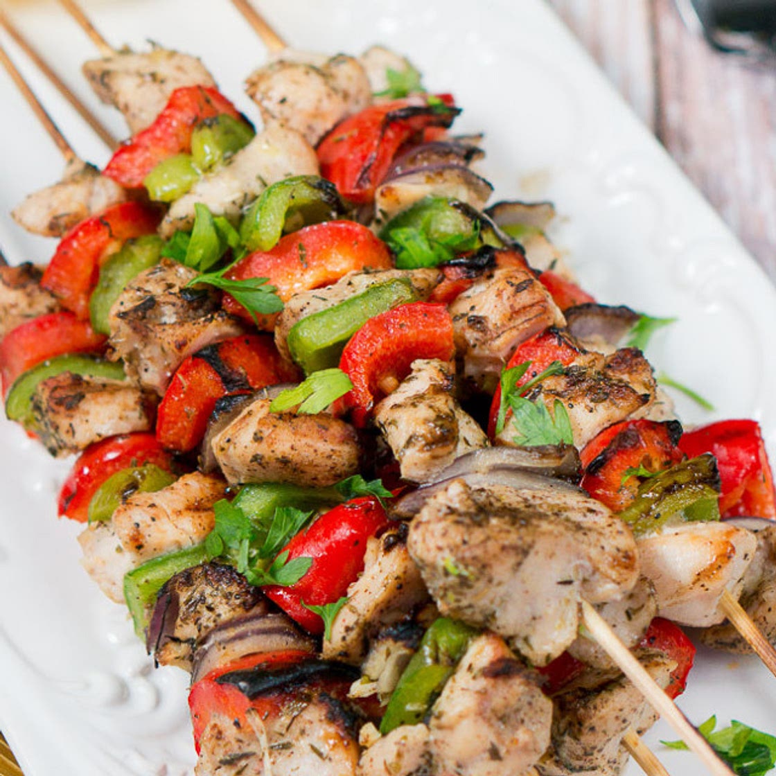Simple and delicious Mediterranean chicken kebabs