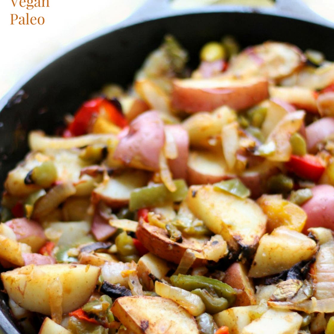 Roasted Skillet Breakfast Potatoes with Peppers & Onions (Gluten-Free, Vegan, Paleo)