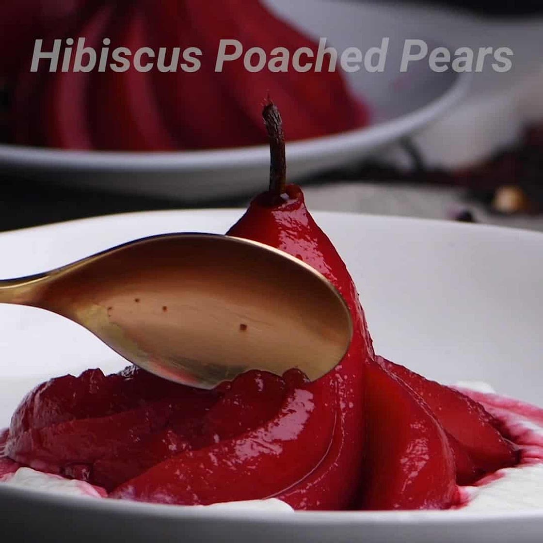 Hibiscus Poached Pears