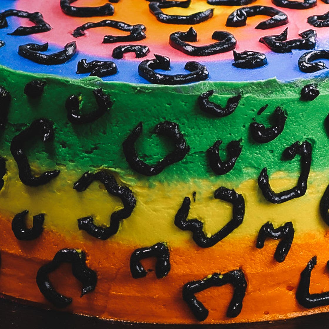 Rainbow Cheetah Cake