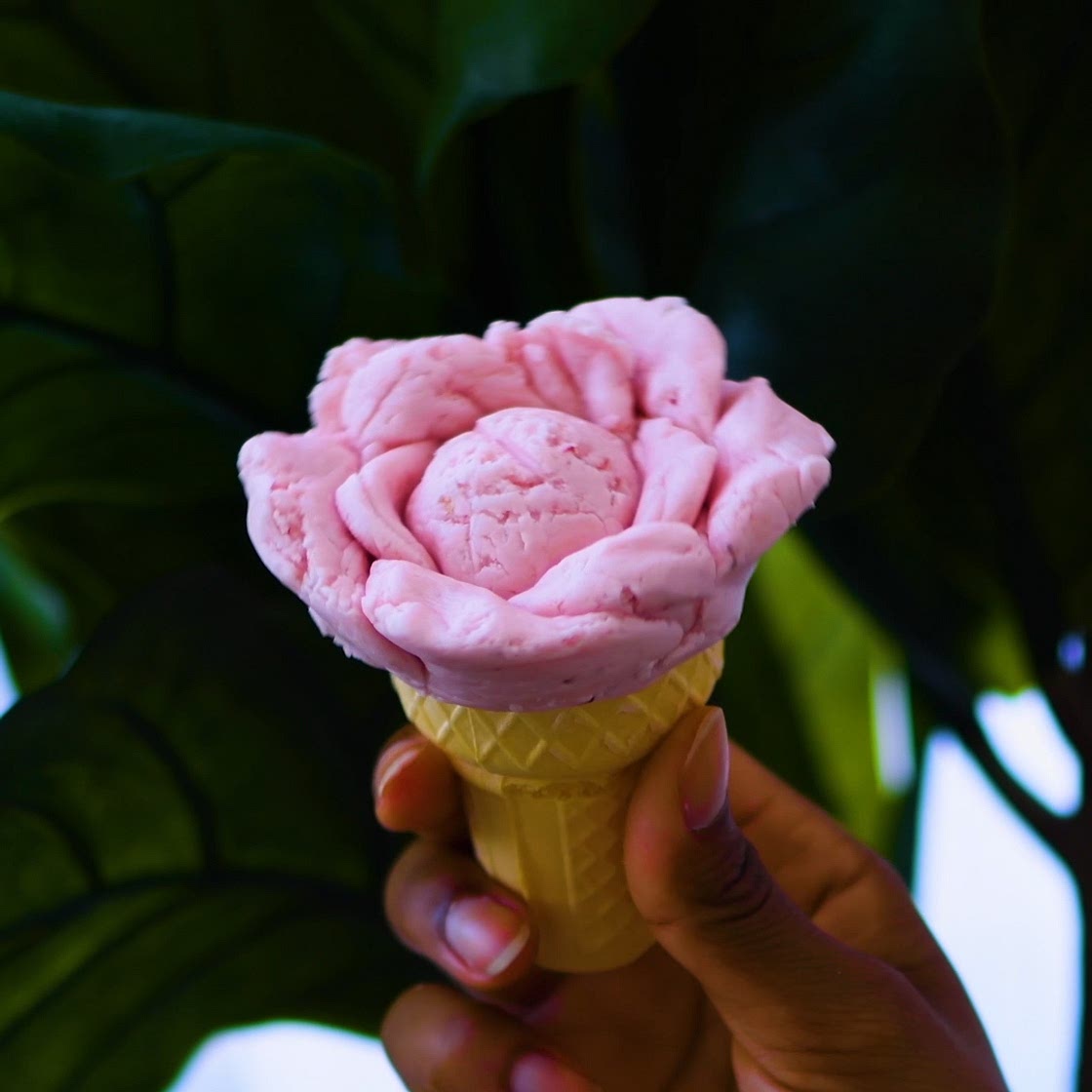 Rose Sculpted Ice Cream Cone