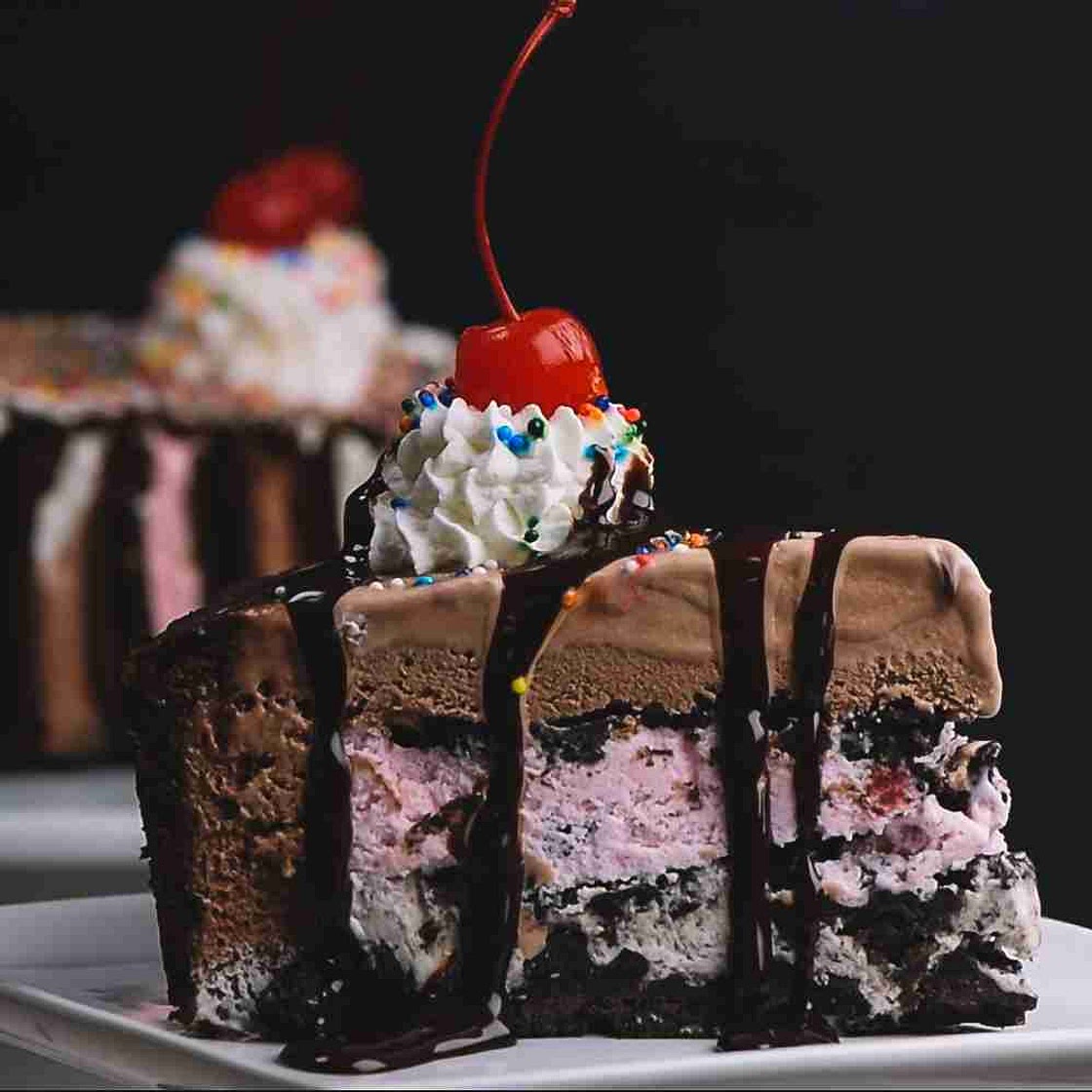 Triple Layer Ice Cream Crunch Cake