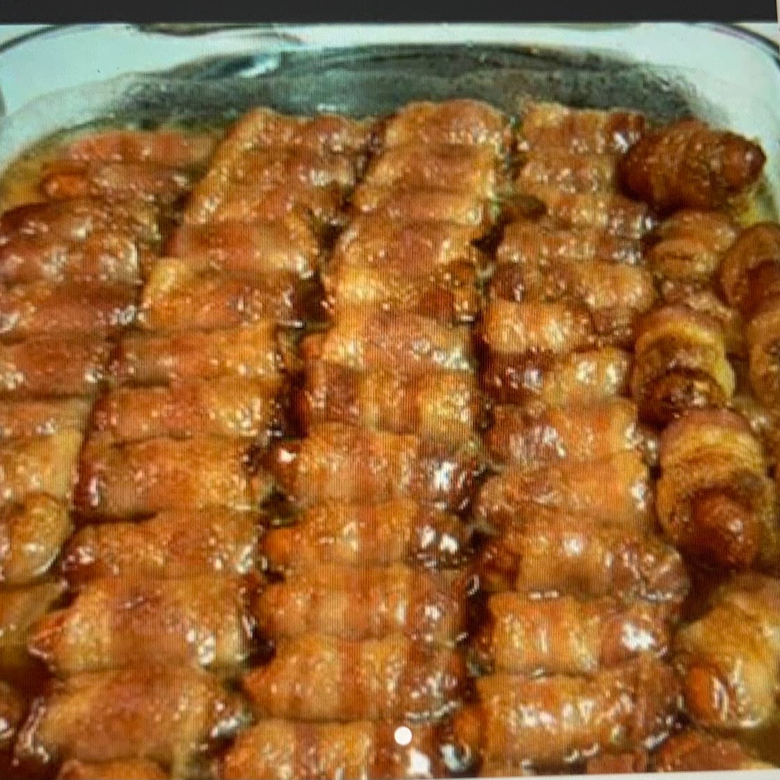 Bacon wrapped smokies with brown sugar 