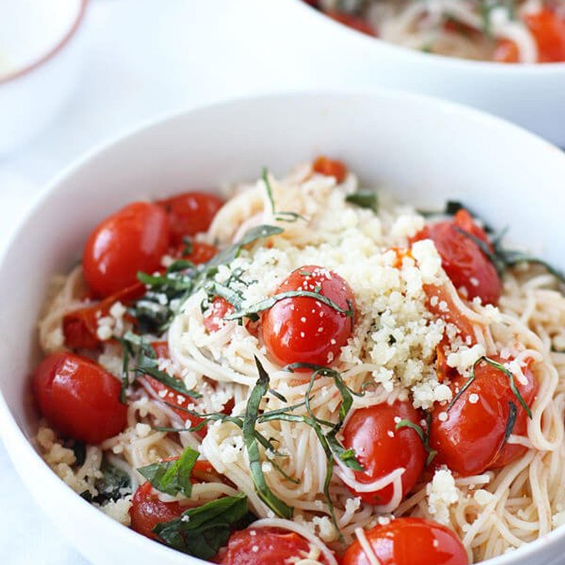 20 Minute Cherry Tomato and Basil Angel Hair Pasta
