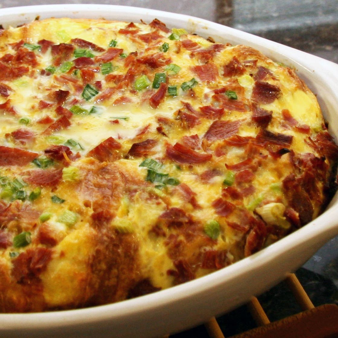 An Easy Breakfast for One: Egg, Ham, and Cheese Casserole