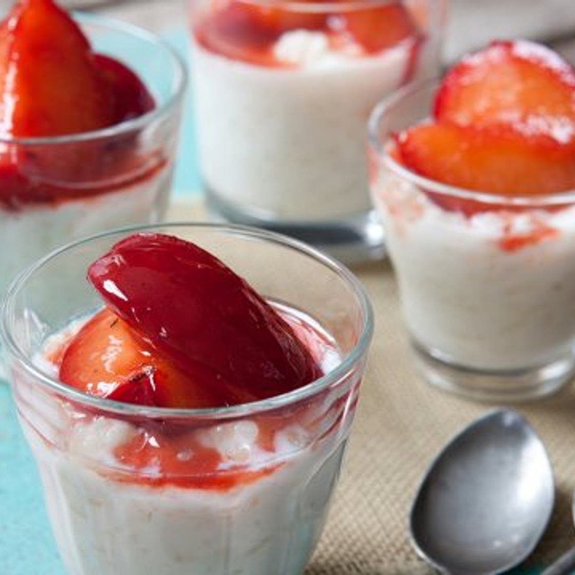 Plum rice pudding