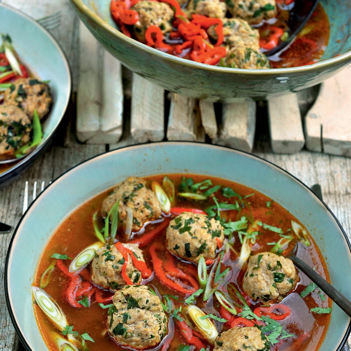 Meatballs in ginger-soy broth