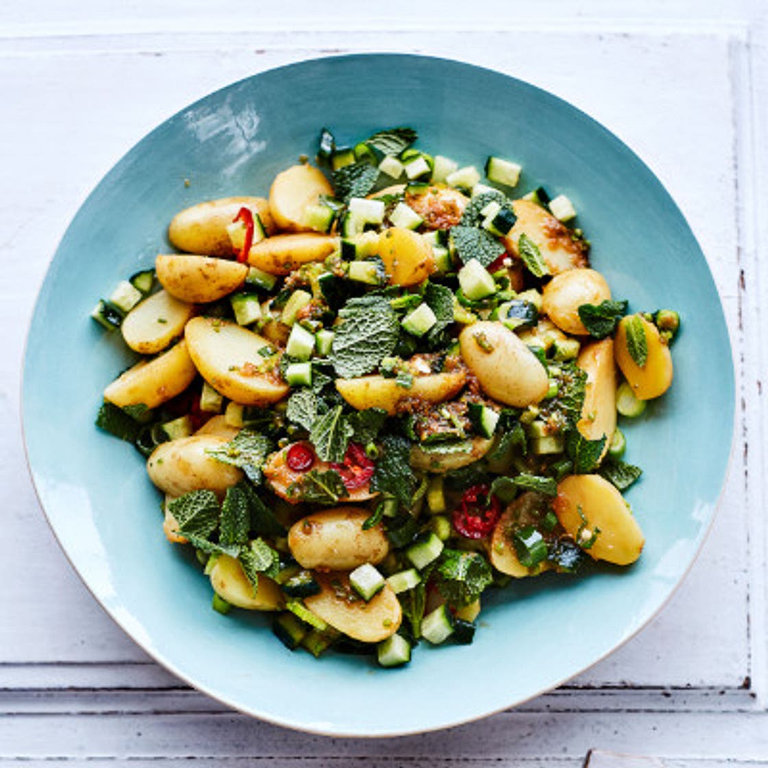 Thai new potato and cucumber salad
