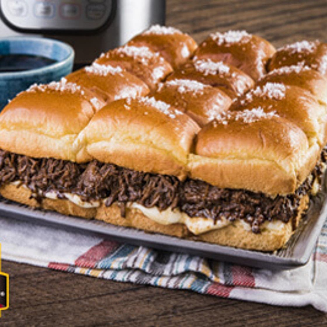 Instant Pot French Dip Pull-Apart Sliders