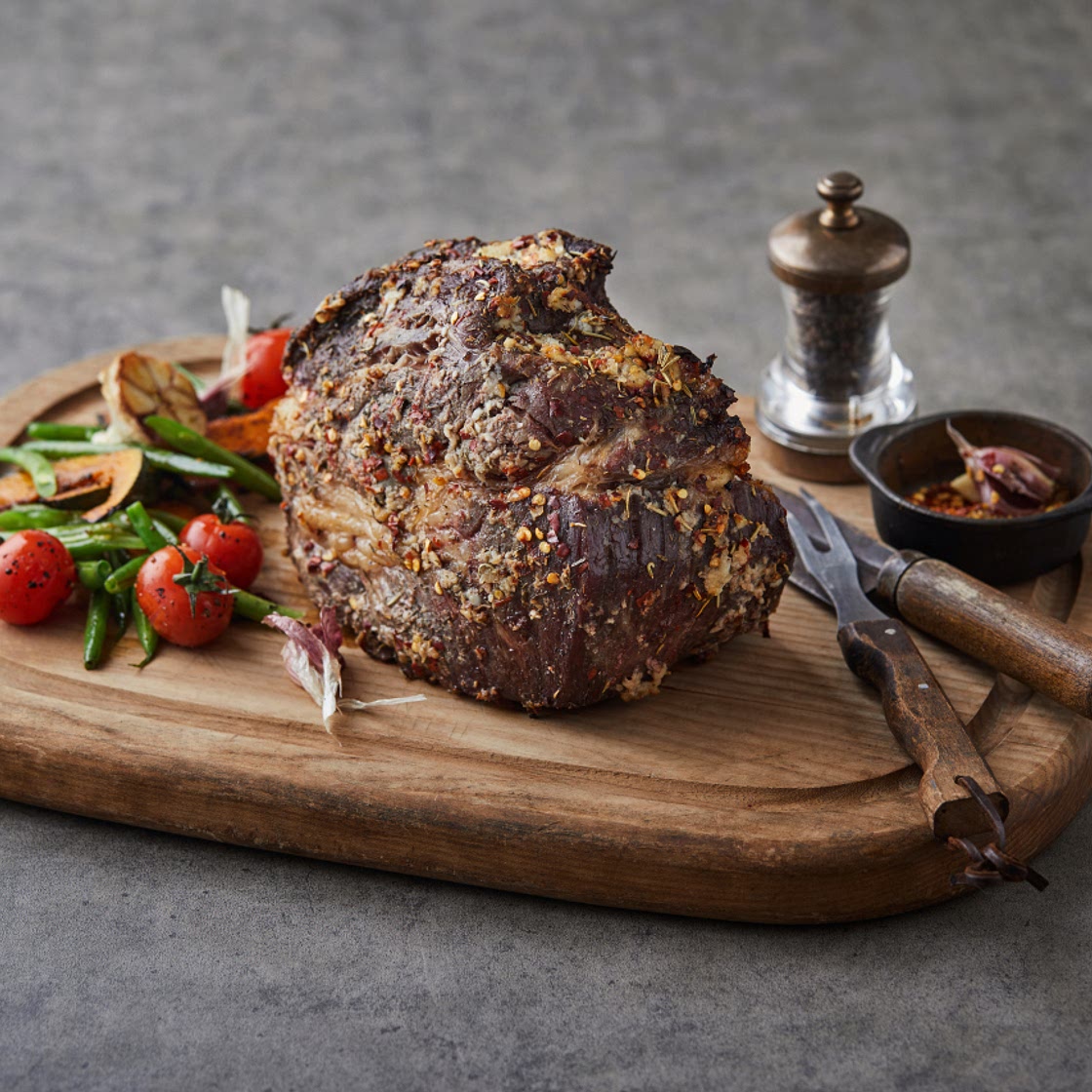 Slow cooked roast beef