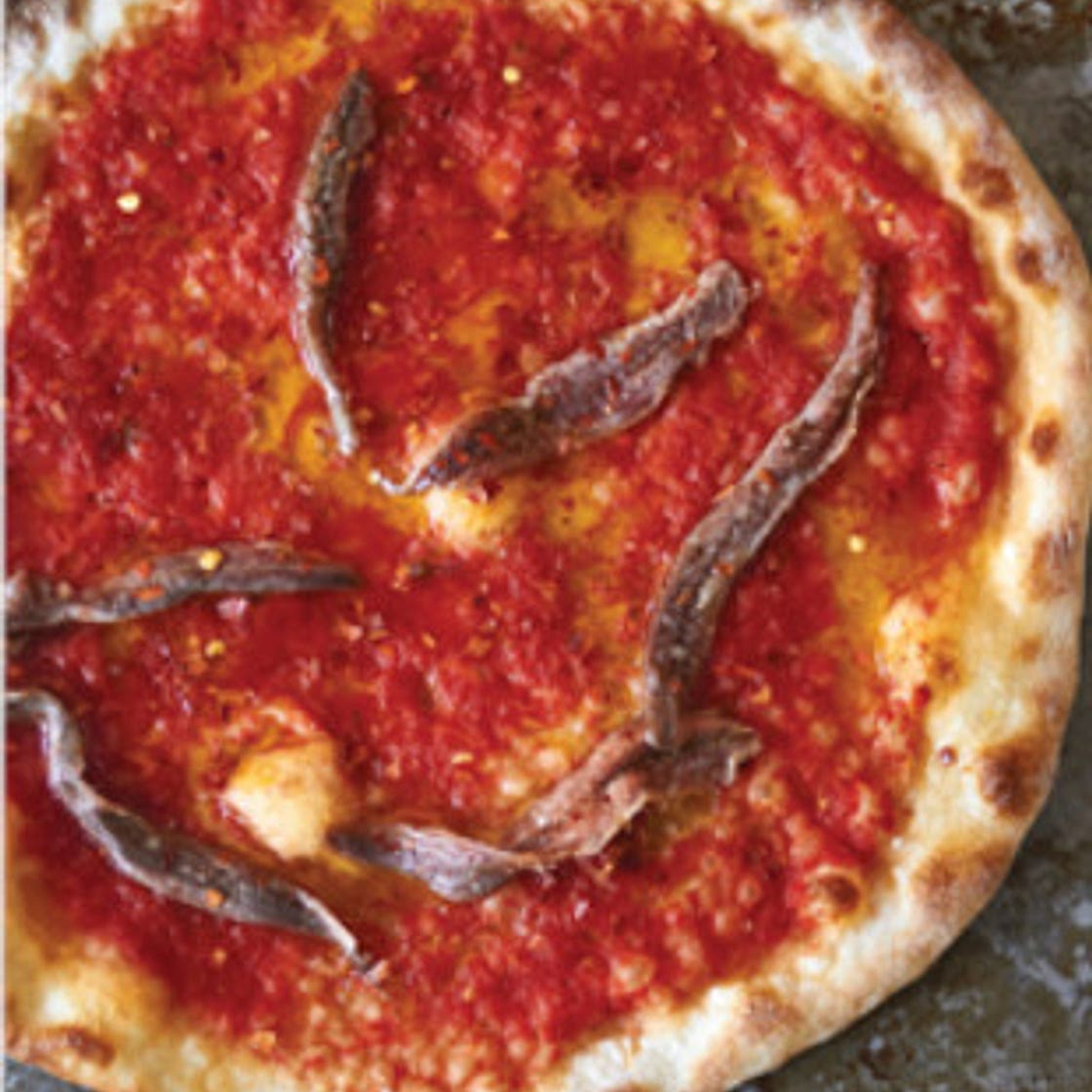 Pizza Marinara with anchovies