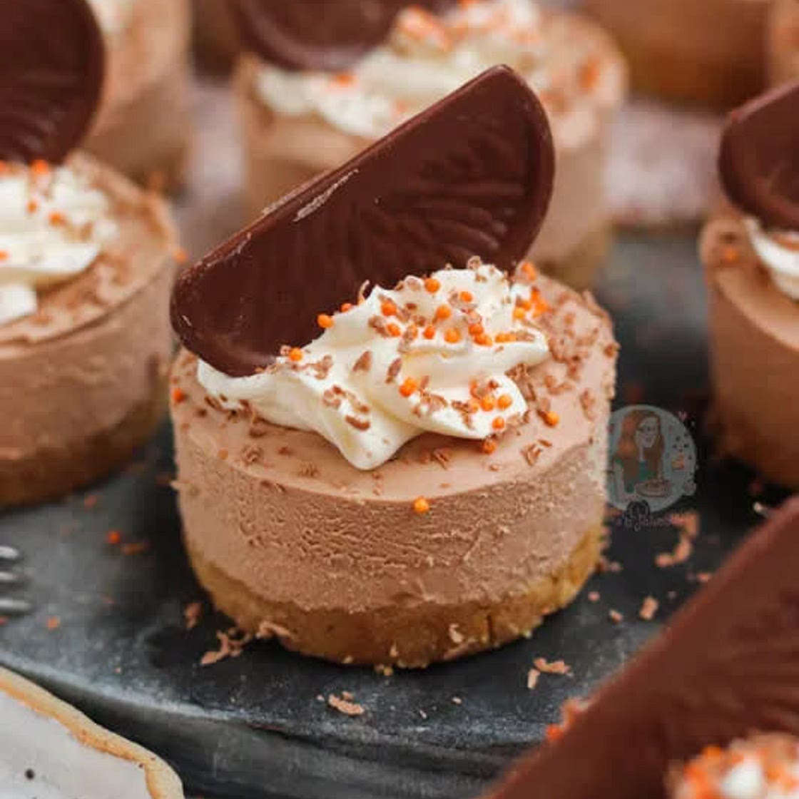 Mini chocolate orange cheesecakes!