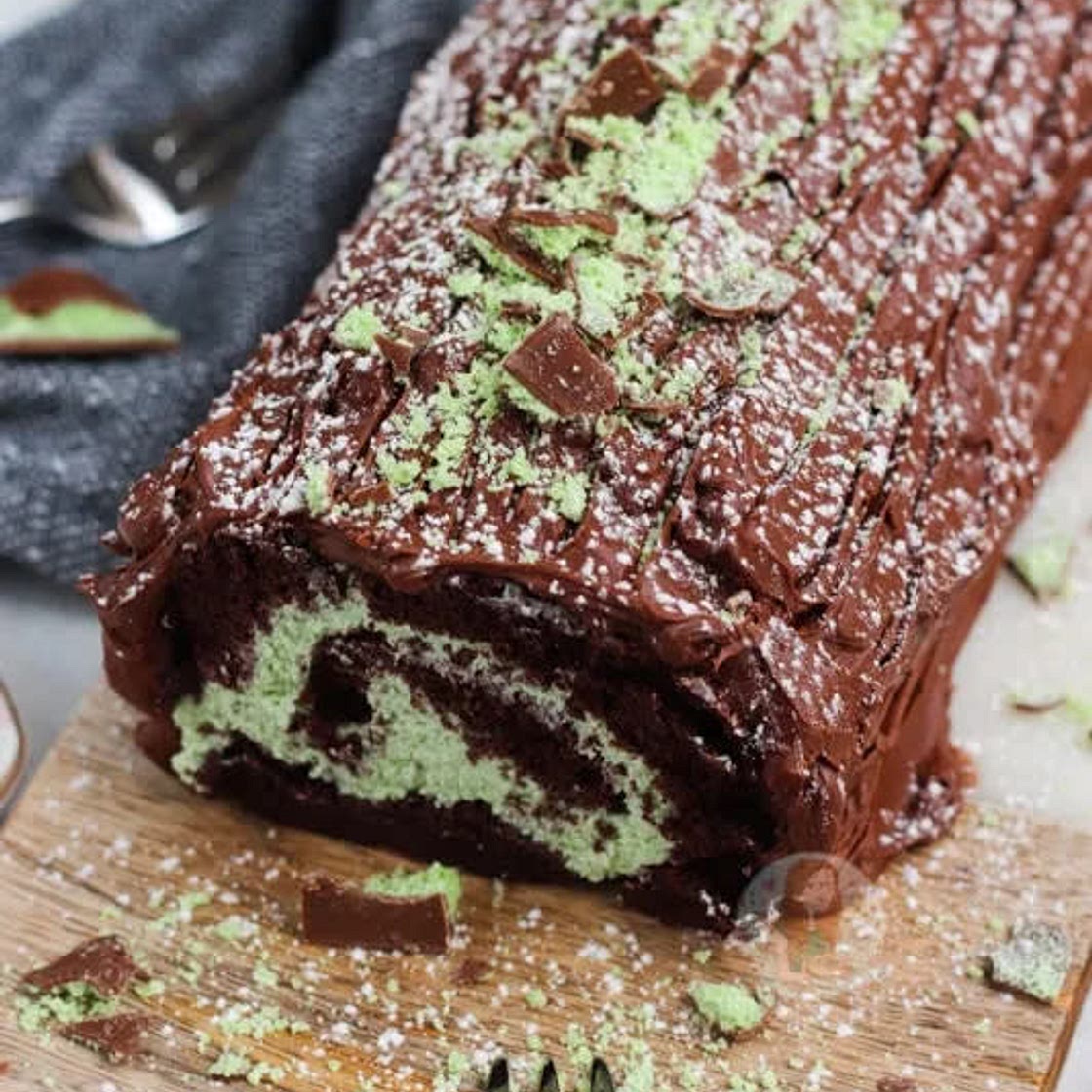 Mint Chocolate Yule Log!