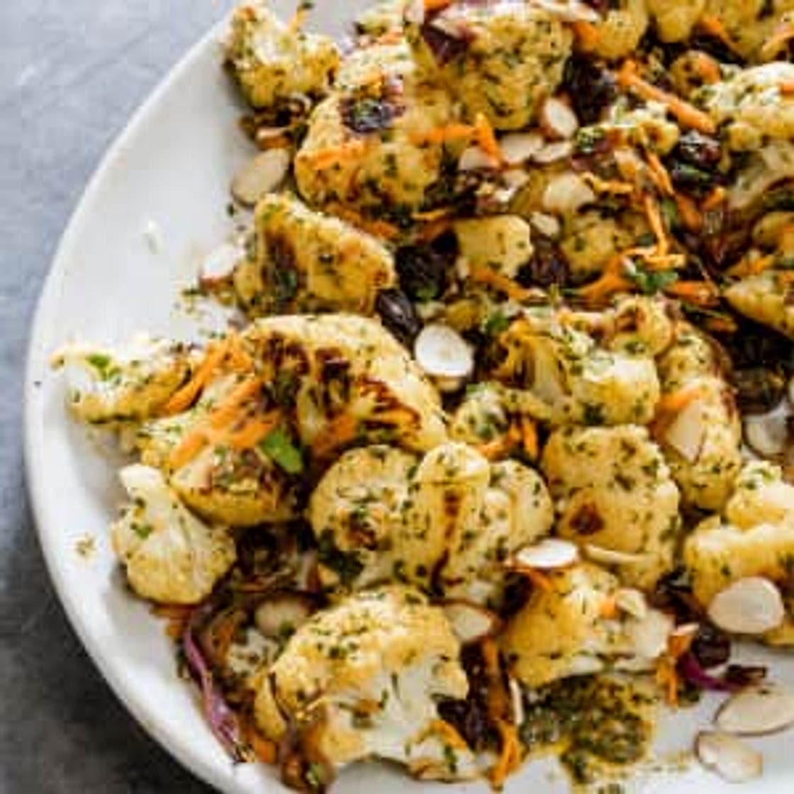 Vegan Cauliflower Salad with Chermoula and Carrots