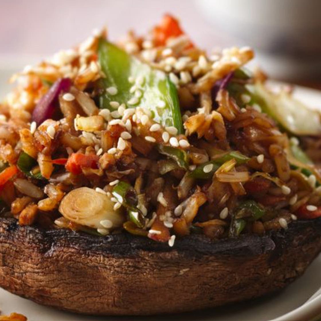 Asian-Stuffed Portabella Mushrooms